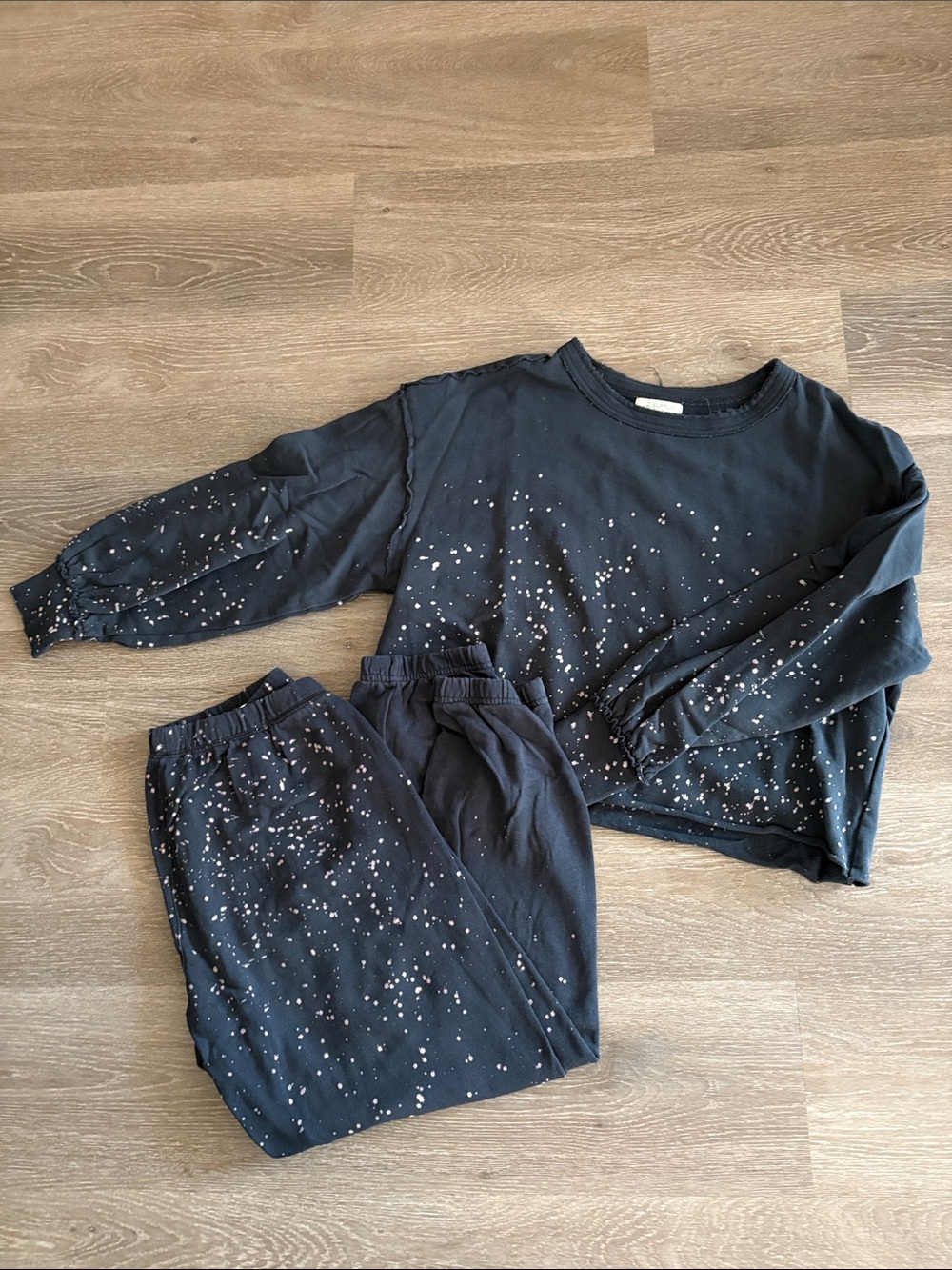 Z Supply Black Splatter Sweatshirt & Jogger Set